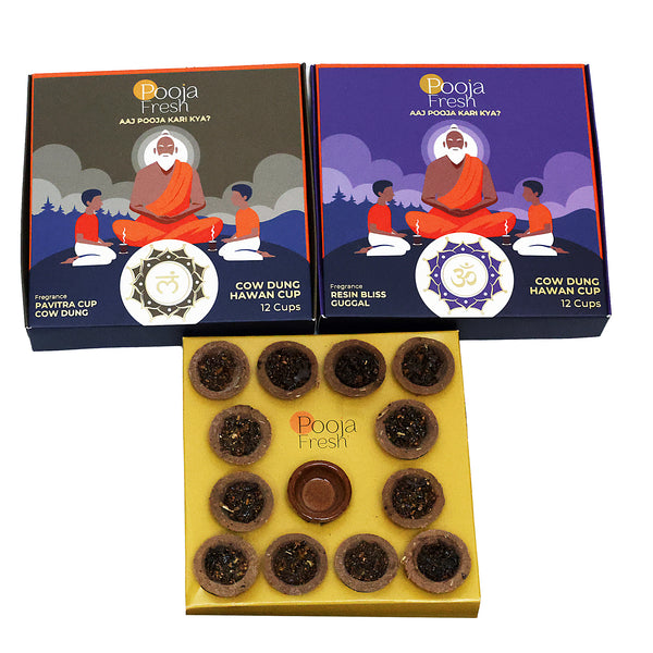 Pooja Fresh Combo – Natural, Resin & Natural (36 Cups)