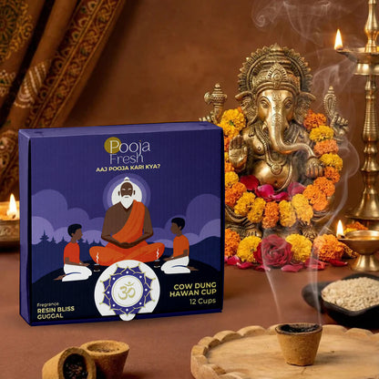 Pooja Fresh Resin Bliss Hawan Cups (12 Cups)