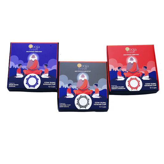 Pooja Fresh Combo – Saffron, Resin & Natural (36 Cups)